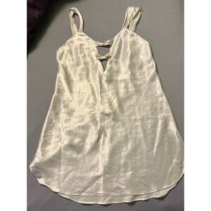 Josie Vintage White Satin Bow Detail Lingerie Short‎ Nightgown, Medium